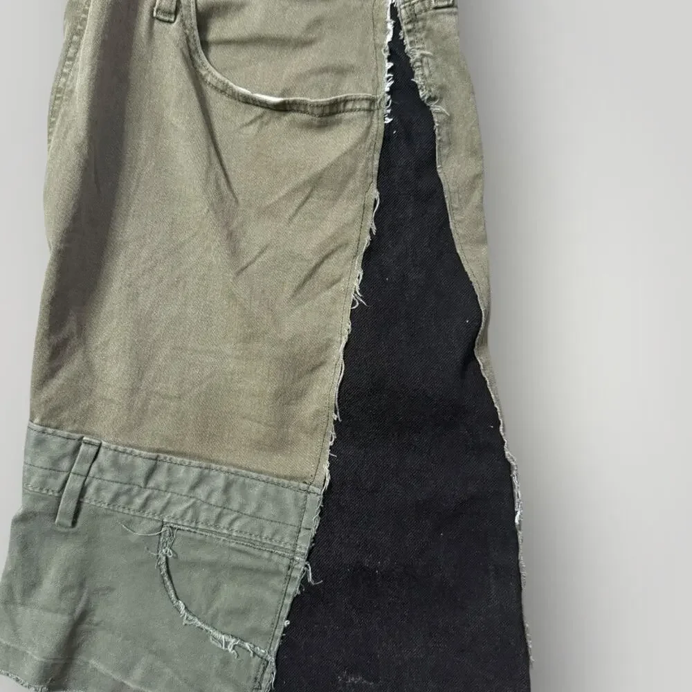 Lovant Men’s Patchwork Cargo Pants Wide Leg  Deconstructed Y2K Style - Picture 2 of 11